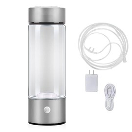 Hydrogen Water Bottle 420ml USB Charging Portable Hydrogen Rich Water Generator for Office Travel Exercise Silver