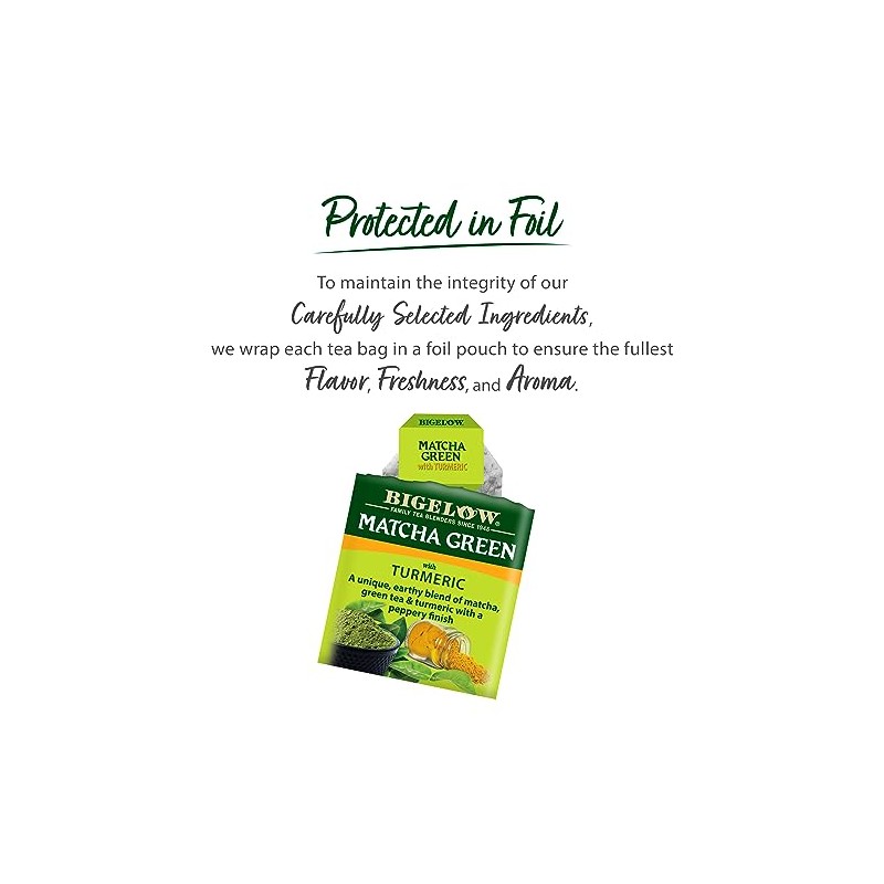 Bigelow Matcha Green Tea with Turmeric, 108 Tea Bags