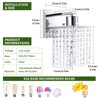 Shenmoyl Set of 2 Crystal Battery Operated Wall Sconce,Rechargeable Wall