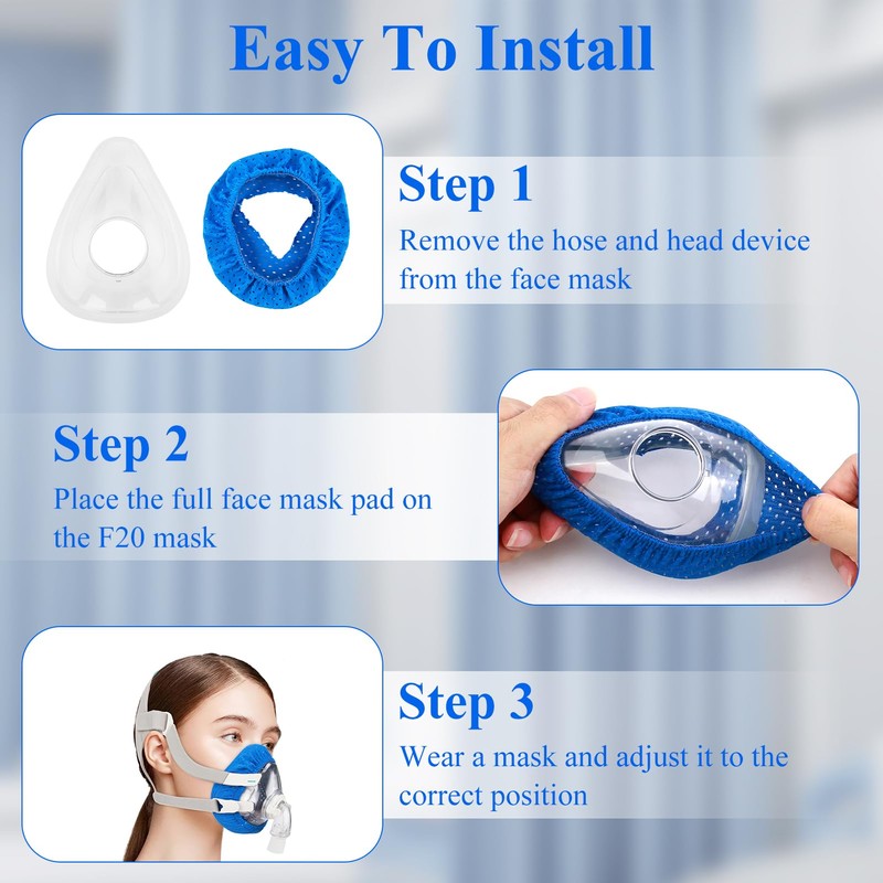 4-Pack Mask Liners Compatible with Resmed Airfit F20 Full Face