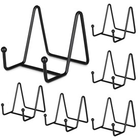 Set of 6 Frame Stands, Wire Stands, Displays, Easel Stands, Plate Stands, Iron, Frame Stands, Picture Stands, Dish Stands, Colored Paper (Black)