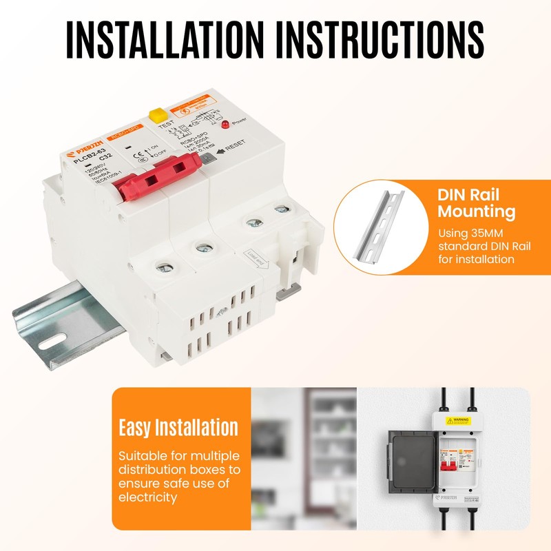 PJERJZN 25 Amp 2-Pole Ground Fault Circuit Breaker with Surge