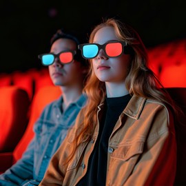 HAICN 2Pcs 3D Glasses Portable Red and Blue 3D Glasses View 3d Print Magazines Comic Books Anaglyph Photos for Home Cinema Theater TV Game