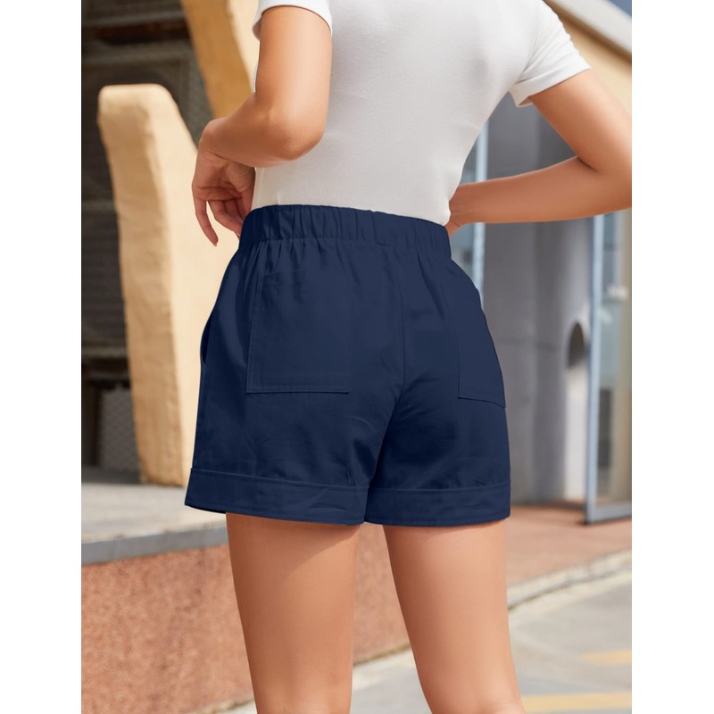 Pantalones cortos de ajuste holgado con cordón y cintura elástica