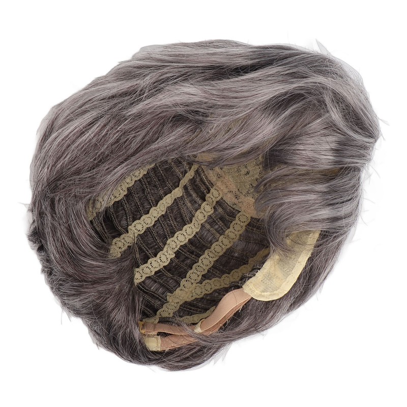 Men Gray Short Wig Heat Resistant Synthetic Multipurpose Adjustable Layered