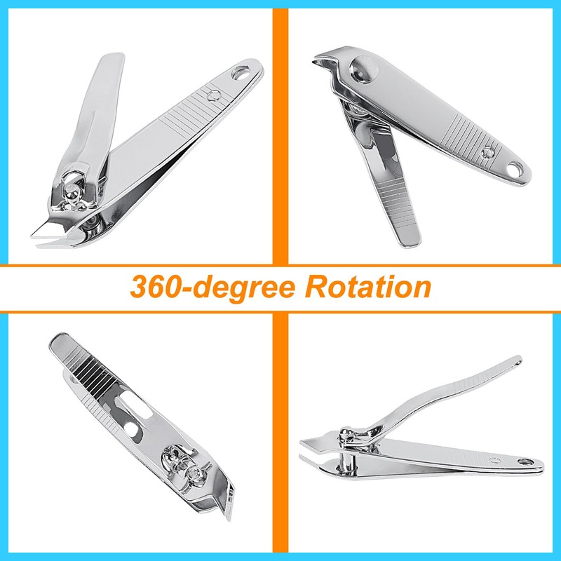 Sourcingmap Sharp Nail Clippers, Stainless Steel Slanted Edge Toenail Cutter