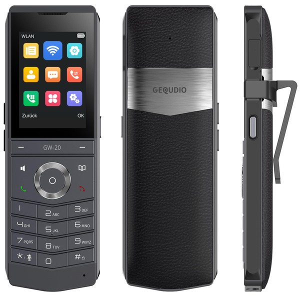 GEQUDIO GW-20 Wireless IP Phone with Charging Cradle for Fritzbox,