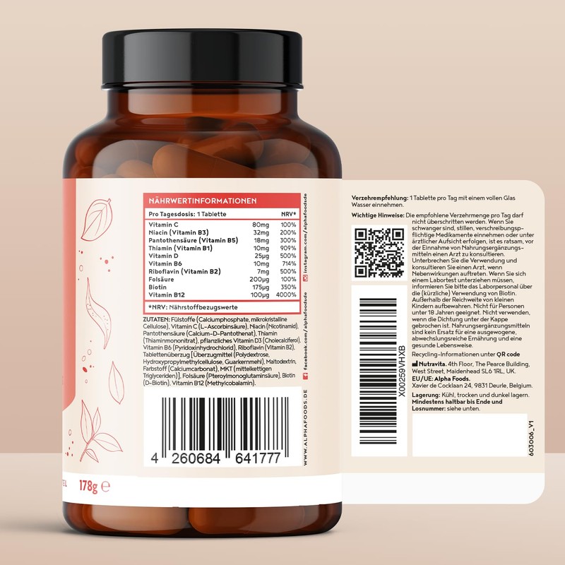 Vitamin B Complex | 400 Highly Effective Vegan Tablets (1