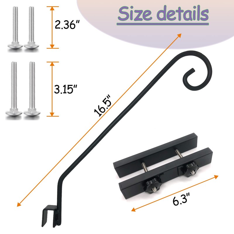 NEECONG Deck Hook Rail Suitable for Hanging Flower Baskets Wind