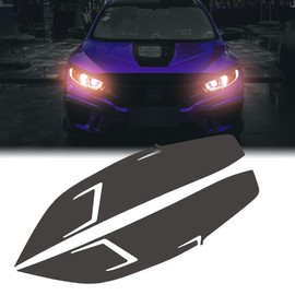 TOMALL 1 Pair Vinyl Headlight Films Smoke Tint Compatible with Honda Civic 2016-2021 Car Headlight Transmission Self Adhesive Stickers Exterior Vinly Smoke Decorations Trim for Car (20% Dark Black)