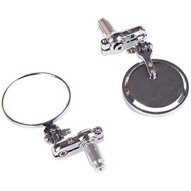 MotorToGo 1 Pair Chrome Folding CNC Convex Lens Handlebar End Motorcycle Mirrors Compatible for 2017 Triumph Trophy