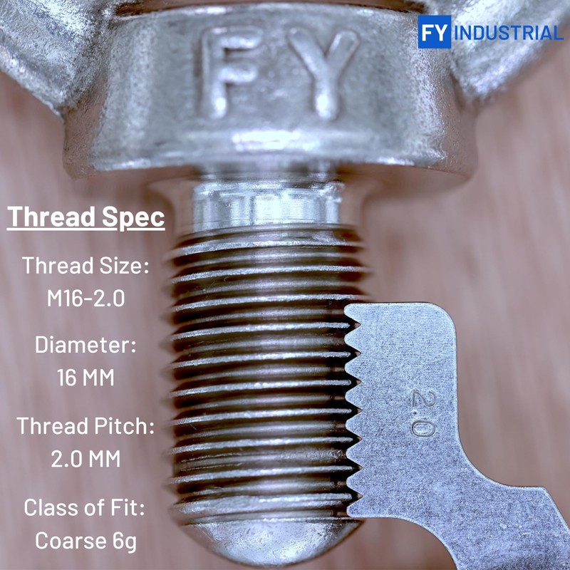Stainless Steel Machinery Shoulder Lifting Eye Bolt (M16, 4 Items)