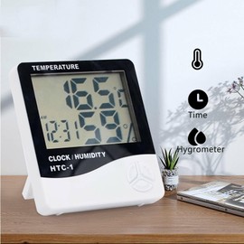 London Express Indoor Digital Thermometer Hygrometer, Room Temperature Gauge Indoor Humidity Monitor with Alarm Clock Max/Min Records, LCD Display for Home, Office, Bedroom, Baby room, Warehouse, Car