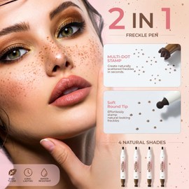 2 Pcs Dual-Ended Freckle Stamp Pen,Sponge Stamp & Precision Tip,02+02