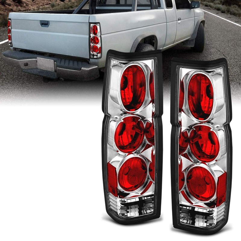AmeriLite Chrome Replacement Brake Tail Lights Set For Hardbody D21