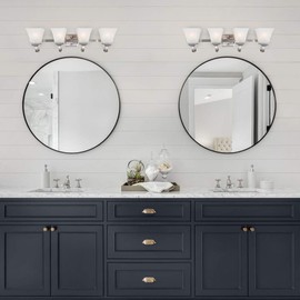 Design House 587816 Torino Traditional Indoor Dimmable Up/Down Wall Light with Snow Glass, 4, Satin Nickel