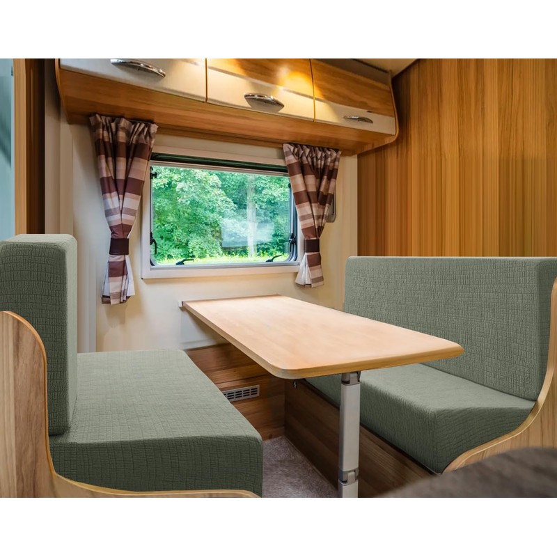 H.VERSAILTEX 100% Waterproof RV Dinette Cushion Covers Booth Set Elastic
