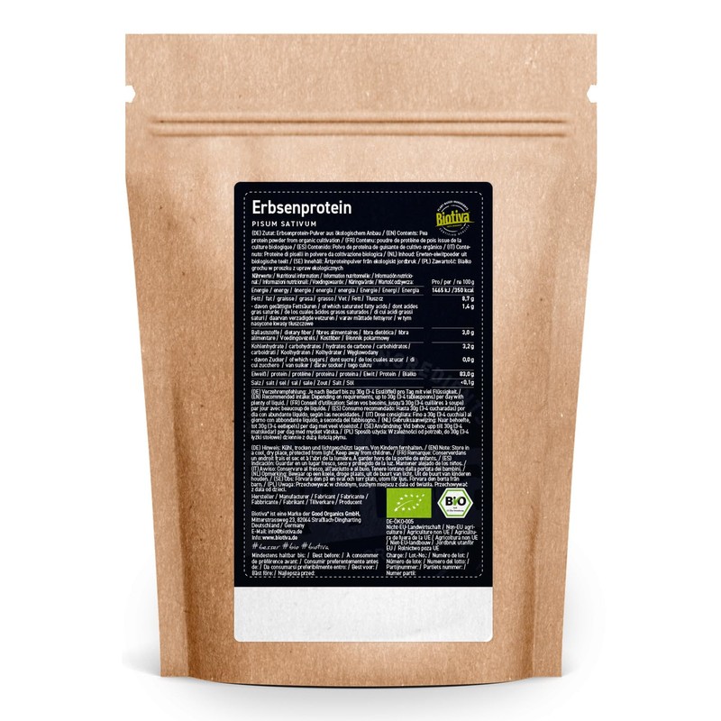 Pea Protein Powder Organic 400 g - 83% Protein Content