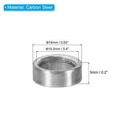 PATIKIL M10 Steel Spacers, 12 Pcs Metal Spacers Steel 10.2mm ID x 14mm OD x 5mm L Carbon Steel Spacer Screw Standoff Round for 2/5in or M10 Screw Bolts