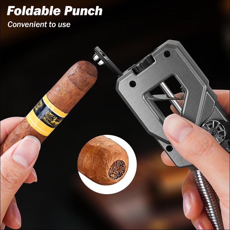 Jet Torch Lighter, Butane Refillable Lighter with Punch, Candle Long