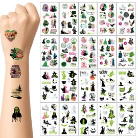 20 Sheets Witchy Temporary Tattoos Magic Witch Tattoos Stickers Waterproof Cartoon Bad Witchs Temporary Tattoos Stickers Set for Party Favors Decorations Supplies