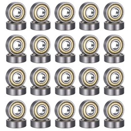 Pack of 40 608 ZZ Ball Bearings, Double Shielded Miniature Deep Groove Ball Bearings, Skateboard Ball Bearings for Skateboard Skates Roller Inline, 8 x 7 x 22 mm