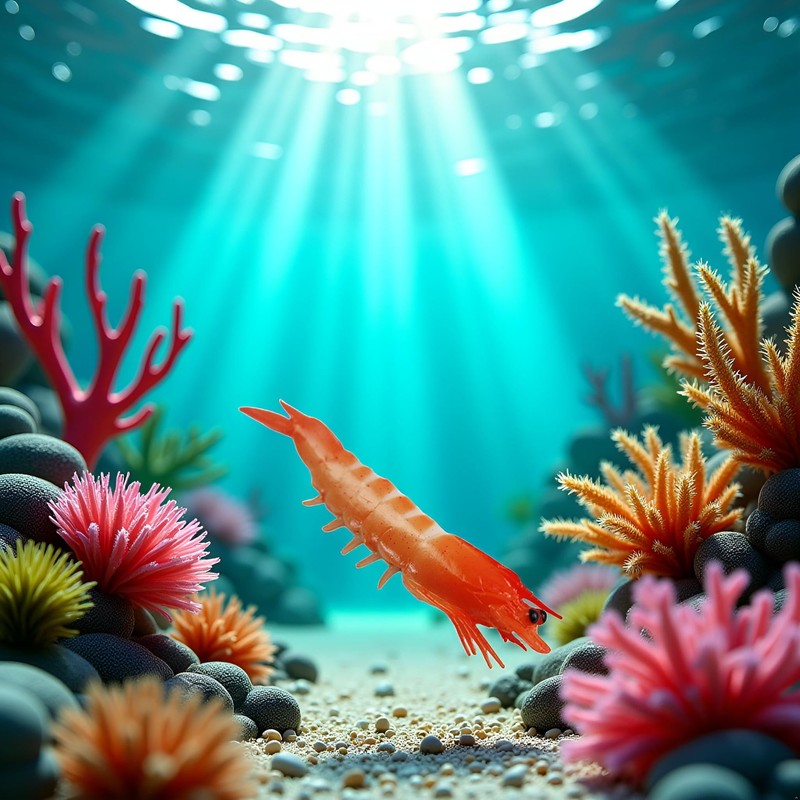 Tustao Red Fake Shrimp Model Artificial Shrimps Figures Realistic Seafoods