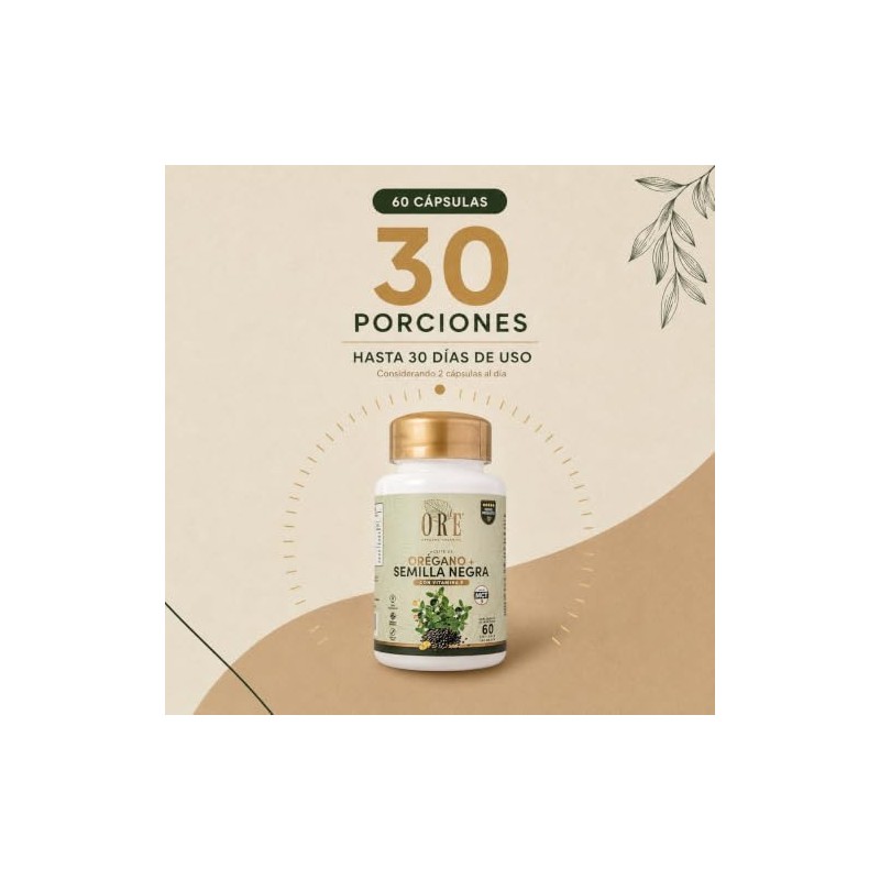 ORE Capsulas de Aceite de Oregano con Semilla Negra, MCT
