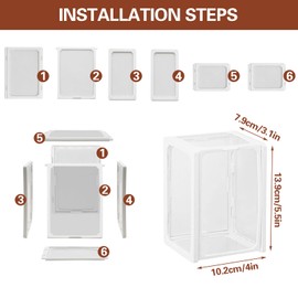 2 PCS Glass Display Box for Sitting Pose Plush Doll, Stackable Single Figures Storage Box, Free Standing Plush Doll Cabinet Showcase for Collectibles Action Figures, 5.47 x 3.1 x 4 Inch