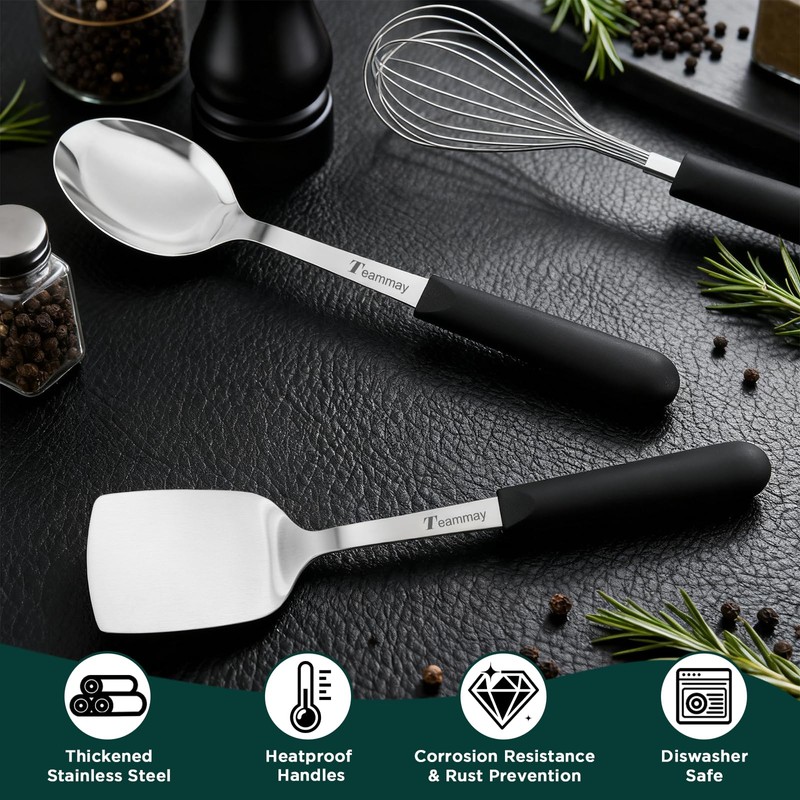 10-Piece Kitchen Knife Set with Metal Block, Black