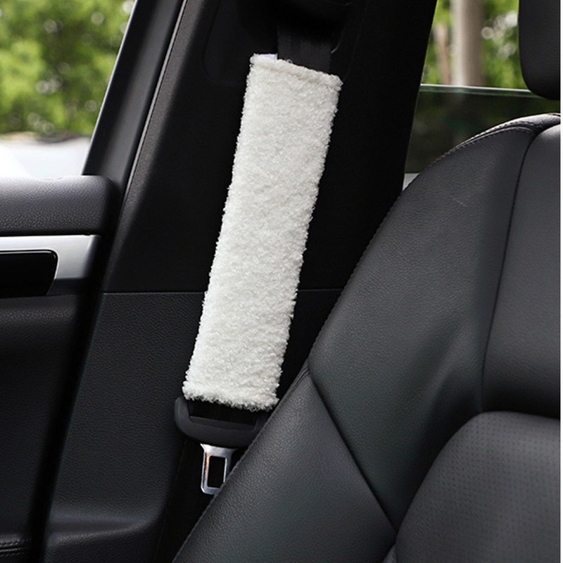 CENZICOM Car Seat Belt Covers, Faux Lamb Plush Shoulder Pads
