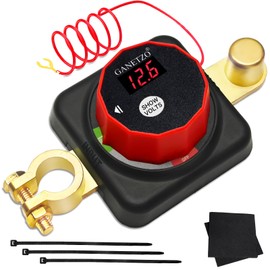 DC 6-36V Smart Battery Disconnect Switch with On-Demand Voltmeter, Ultra-Low 0.007mA Standby Battery Shut Off Switch, Top Post On/Off Power Kill Cut Off Switches for Car RV Boat Marine Truck, Negative