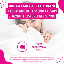 Allergosystem Federa Copricuscino Antiacaro Letto 40x80cm - Dispositivo Medico Antiacaro e Anallergico MADE IN ITALY - Linea Sogno