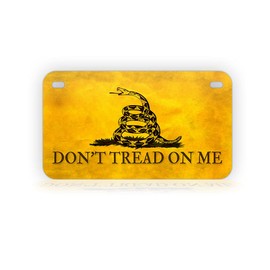 Don't Tread On Me Mini-Sized License Plate Gadsden Flag Culpeper Freedom Rebel DTOM Motorcycle Tag