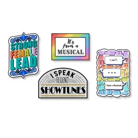 Coloring Broadway - Theatre Nerds Musical Stickers (Set of 4-2.5”x3”), Musical Theater Merchandise, Die-Cut & Bubble Free Vinyl, Ideal Gift for Theater Lovers, Broadway Theater Stickers