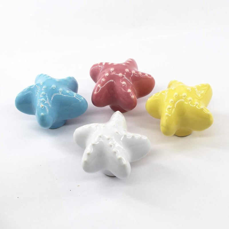 Lovely Ceramic Knob Starfish Shape for Kid's Room Furniture Cabinet