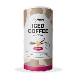 TryMOIN - Vanilla Protein Iced Coffee Powder without Added Sugar & Sweeteners - Real Organic Coffee with Protein, 100% Natural Ingredients - 11 g Protein per Serving, Easily Soluble - 20 Servings