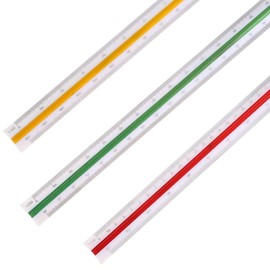 1 PCS Architectural Triangular Scale Ruler Metric Standard 300mm for Architects, Students, Draftsman and Engineers - Red