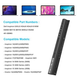 TREE.NB M5Y1K 14.8V 40WH Battery for Dell Inspiron 14 15 17 5000 3000 Series 5559 5558 3551 3451 3558 5755 5756 5458 5759 5758 5759 GXVJ3 451-BBMG 453-BBBQ WKRJ2 VN3N0 HD4J0 P47F P51F