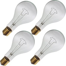 Industrial Performance 300PS35/CL 130V, 300 Watt, PS35, Mogul Screw (E39) Base Light Bulb (4 Bulbs)