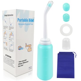 Reusable Vaginal Cleansing System - 500ml Postpartum Peri Bottle with Angled Neck Design, Leak-Proof Silicone Seal for Postpartum Care and Personal Hygiene（Green）