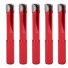 5Pcs Saw Bit Set FlatTooth Diamond Particles Red Coated Drill