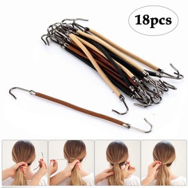 BinaryABC Ponytail Hooks Holder Bungee Bands,18Pcs