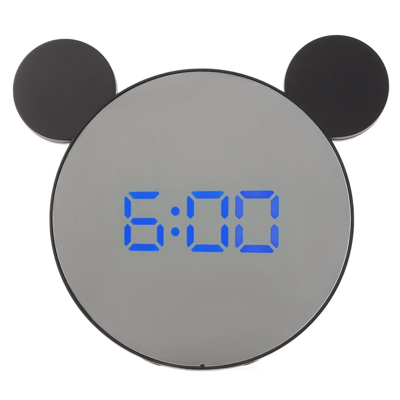 Mirror Alarm Clock 2 Level Brightness Adjustment Ear Design LED