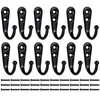 Mokife 12 Pack Coat Hooks Black Wall Mounted Rustic Small