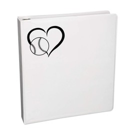 Bargain Max Decals Baseball Heart Decal Notebook Car Laptop 5.5" (Black)