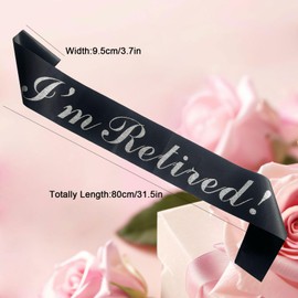 Graduation I'm Retired Sash Retirement Party Sash for Men or Women The Legend Has Retired Sash Great for Retirement Party Supplies,Black Silver