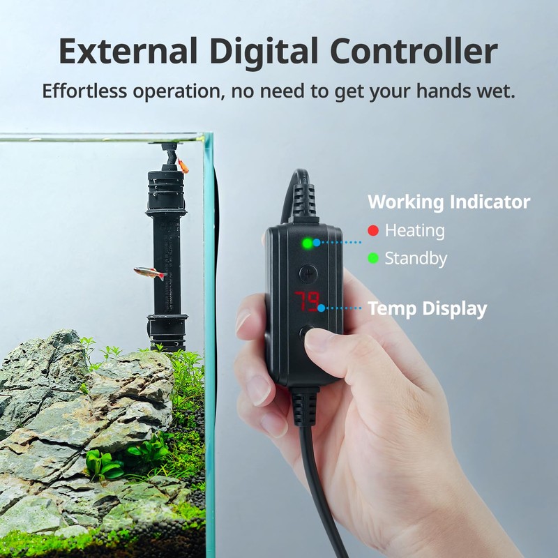 NICREW 100W Aquarium Heater with Temperature Adjustable Controller & Dual