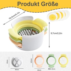 Eierschneider, 3 in 1 Edelstahl Eierteiler, Geeignet zum Schneiden von Gekochten Eiern, Eierteiler Schneiddrähte, Werkzeug zum Schneiden Pochierter Eier, Erdbeeren, Kiwis, Weiß