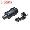 Rubber Schuko Plug 220 V IP44 Black Pack of 5